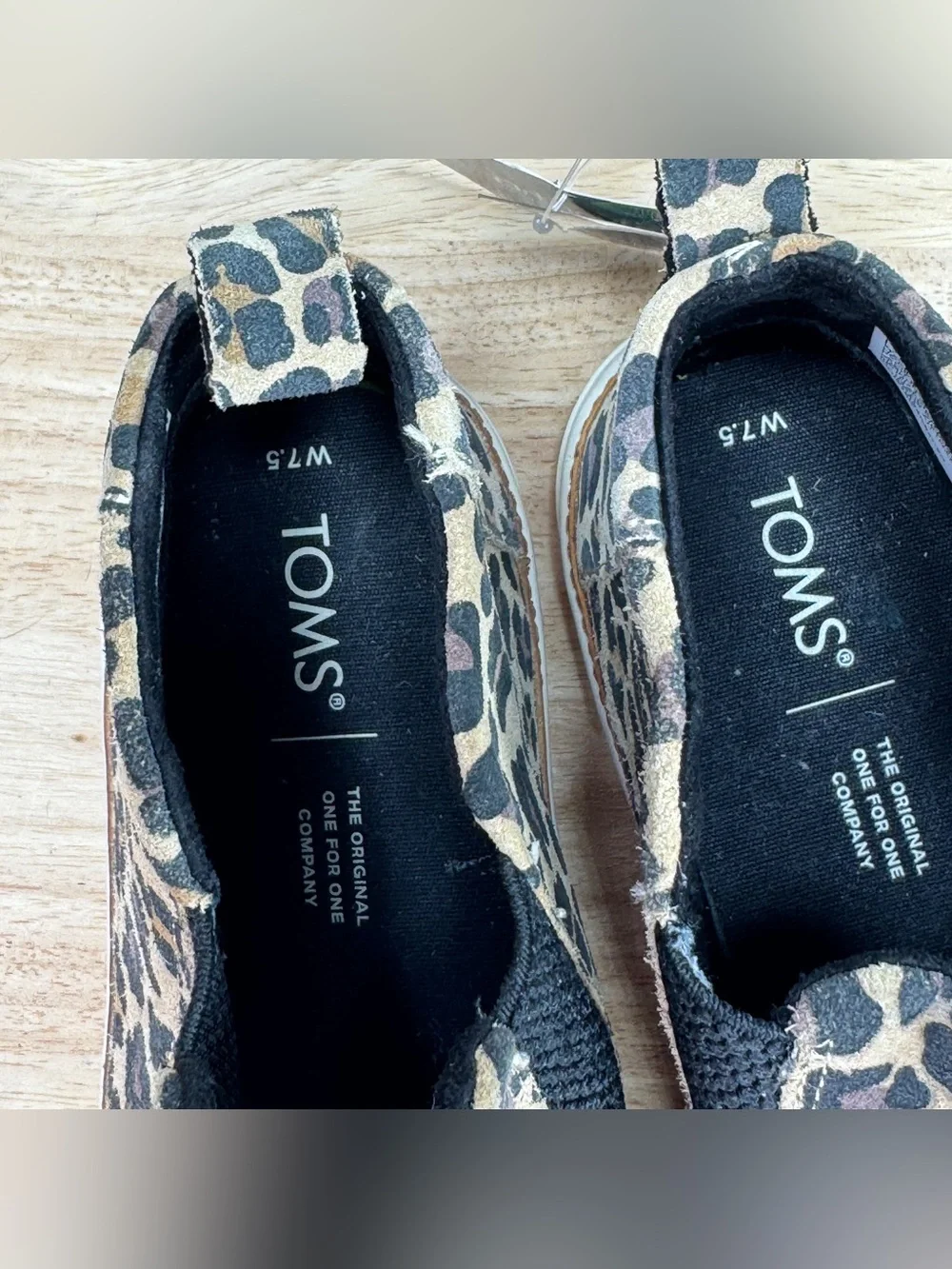 Toms Bryce Leopard Print Suede Slip On Mid Top Sneakers Tan‎ Black 7.5 Women’s